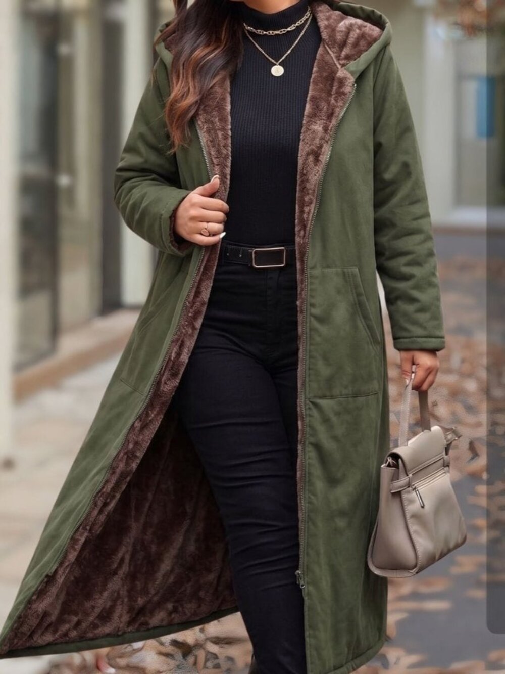 Army Green Casual Women's Winter Parka